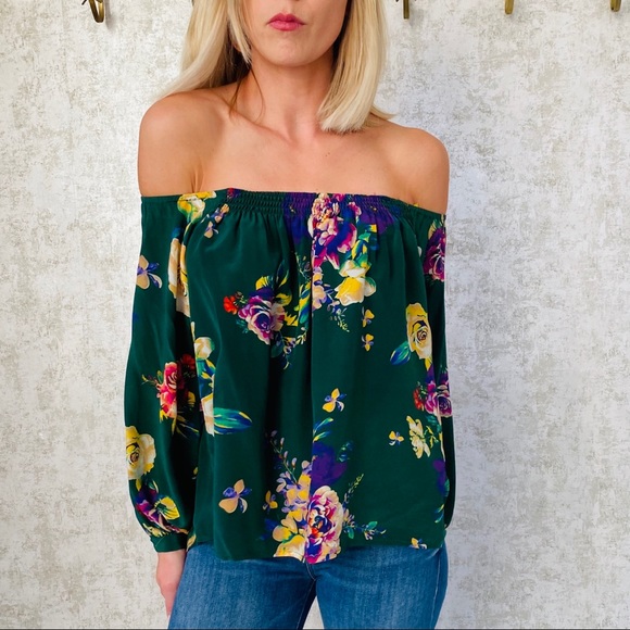 Anthropologie Tops - Anthro Off Shoulder Floral Top